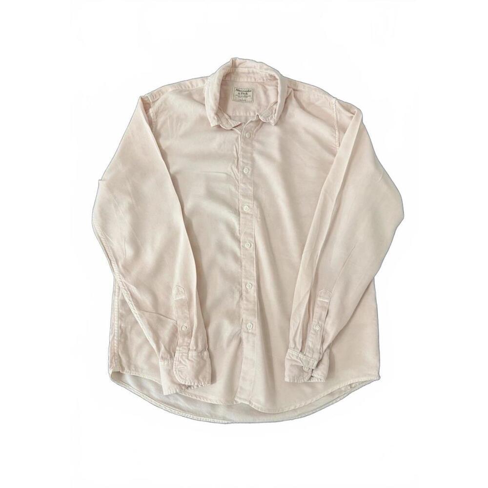 Ambercombie & Fitch Mens Pink Button Down Long Sleeve Shirt